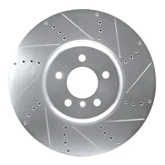 R1 Concepts EDZ-31093D Brake Rotor Drilled and Slotted Silver